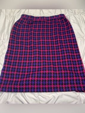 Vintage Koret Wool Blend Skirt Academia Preppy Jewel Tones 18 Large XL